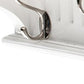 51" White Solid Wood Eight Hook Wall Mount Coat Rack