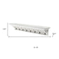 Eight Hook 51" White Solid Wood Wall Mount Coat Rack