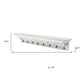 51" White Solid Wood Eight Hook Wall Mount Coat Rack