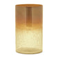 Set of Two Gold Glass Tabletop Pillar Candle Holders