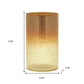Set of Two Gold Glass Tabletop Pillar Candle Holders