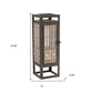 15" Brown Geometric Iron Tabletop Pillar Candle Holder