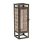 16" Brown Geometric Iron Tabletop Pillar Candle Holder