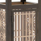 16" Brown Geometric Iron Tabletop Pillar Candle Holder