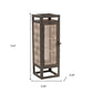 16" Brown Geometric Iron Tabletop Pillar Candle Holder
