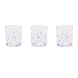 Set of Three Blue Abstract Glass Tabletop Votive Candle Holders