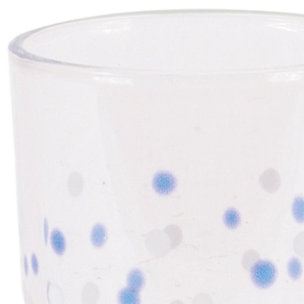 Set of Three Blue Abstract Glass Tabletop Votive Candle Holders