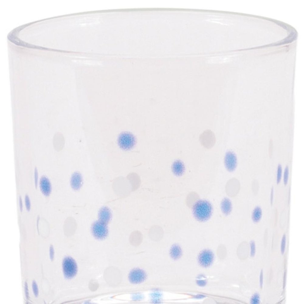 Set of Three Blue Abstract Glass Tabletop Votive Candle Holders