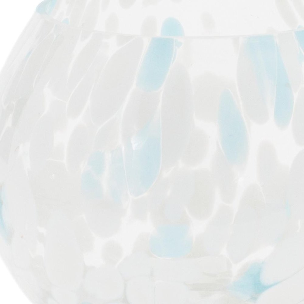 Set of Four Blue Abstract Glass Tabletop Votive Candle Holders