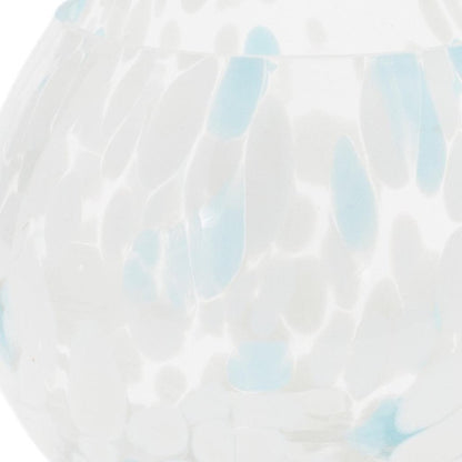 Set of Four Blue Abstract Glass Tabletop Votive Candle Holders