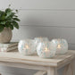 Set of Four Blue Abstract Glass Tabletop Votive Candle Holders