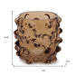 Set of Six Brown Glass Tabletop Pillar Candle Holders