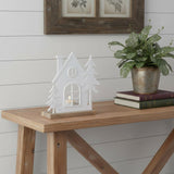 Set of Two White And Beige Abstract Aluminum Tabletop Tealight Candle Holders