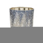 Set of Three Blue And Gray Abstract Glass Tabletop Votive Candle Holders