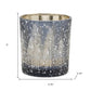 Set of Three Blue And Gray Abstract Glass Tabletop Votive Candle Holders
