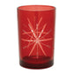 Set of Two Red Hammered Glass Tabletop Votive Candle Holders