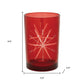 Set of Two Red Hammered Glass Tabletop Votive Candle Holders