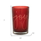 Set of Two Red Snowflake Glass Tabletop Votive Candle Holders