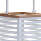 Set of Two White Abstract Metal Tabletop Pillar Candle Holders