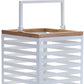 Set of Two White Abstract Metal Tabletop Pillar Candle Holders