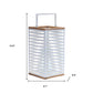 Set of Two White Abstract Metal Tabletop Pillar Candle Holders