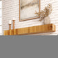 59" Natural Ribbed Texture Solid Wood Wall Mounted Mantel Floating Shelf