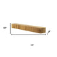 59" Natural Ribbed Texture Solid Wood Wall Mounted Mantel Floating Shelf