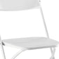 Set of Four White Metal Outdoor Folding Stacking Dining Chairs