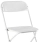 Set of Four White Metal Outdoor Folding Stacking Dining Chairs