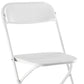 Set of Four White Metal Outdoor Folding Stacking Dining Chairs