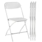 Set of Four White Metal Outdoor Folding Stacking Dining Chairs