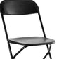 Set of Six Black Metal Outdoor Folding Stacking Dining Chairs