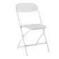 Set of Six White Metal Outdoor Folding Stacking Dining Chairs