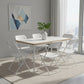 Set of Six White Metal Outdoor Folding Stacking Dining Chairs