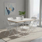 Set of Six White Metal Outdoor Folding Stacking Dining Chairs