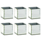 Set of Six Silver Mirrored Glass Square Table Vases