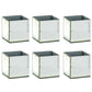 Set of Six Silver Mirrored Glass Square Table Vases