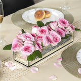 13" Silver Crystal And Mirrored Glass Table Vase With Crystals