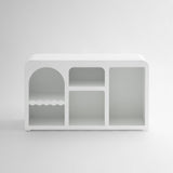 50" White Fiberglass Solid Console Table With Five Shelves