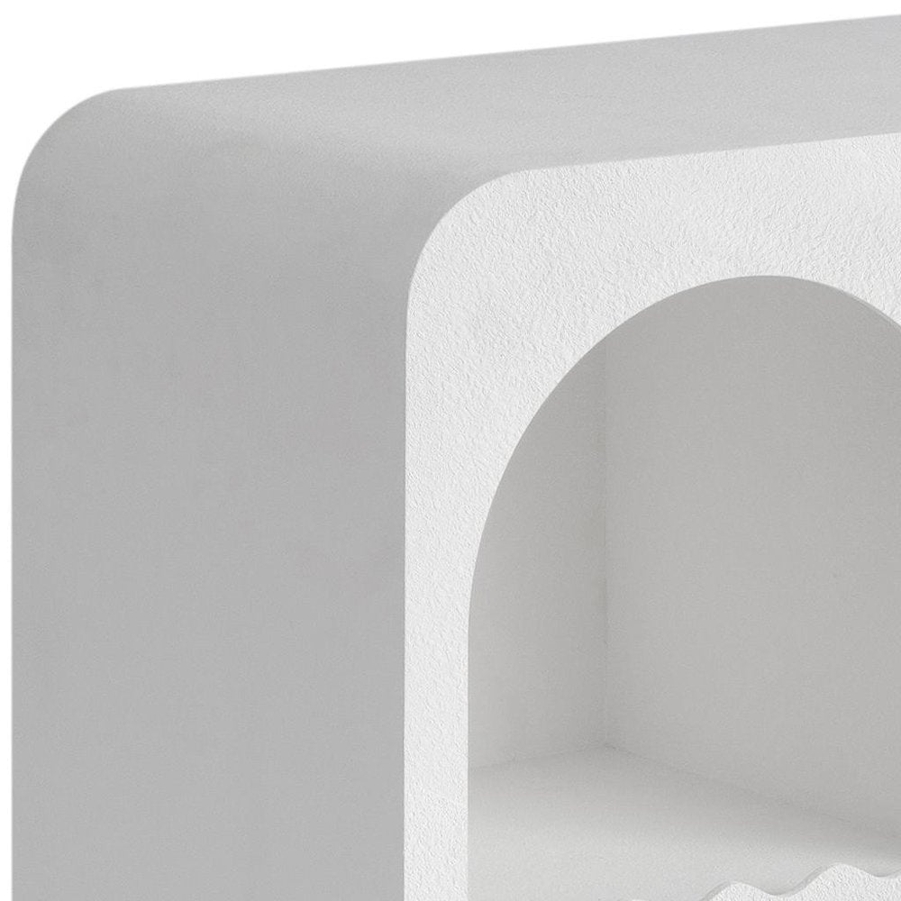 50" White Fiberglass Solid Console Table With Five Shelves