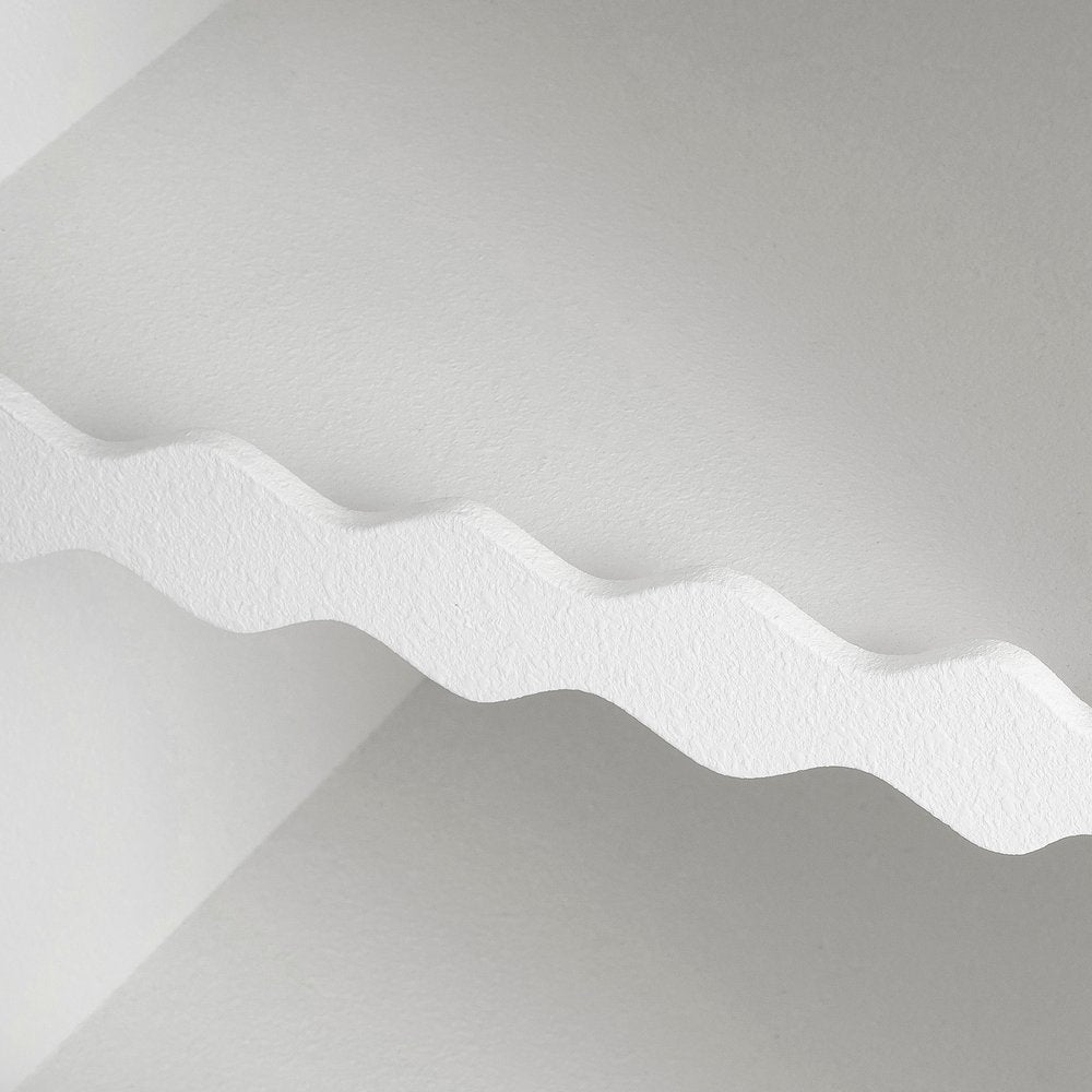 50" White Fiberglass Solid Console Table With Five Shelves