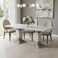 82" White and Natural Wood Pedestal Base Dining Table