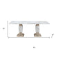 82" White and Natural Wood Pedestal Base Dining Table