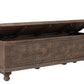 54" Brown Solid Wood Medallion Storage Ottoman