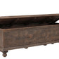 54" Brown Solid Wood Medallion Storage Ottoman