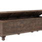 54" Brown Solid Wood Medallion Storage Ottoman