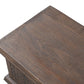 54" Brown Solid Wood Medallion Storage Ottoman