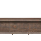54" Brown Solid Wood Medallion Storage Ottoman