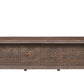 54" Brown Solid Wood Medallion Storage Ottoman