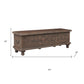 54" Brown Solid Wood Medallion Storage Ottoman
